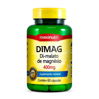 DIMAG Dimalato de Magnésio 400mg 60 Cápsulas - Maxinutri