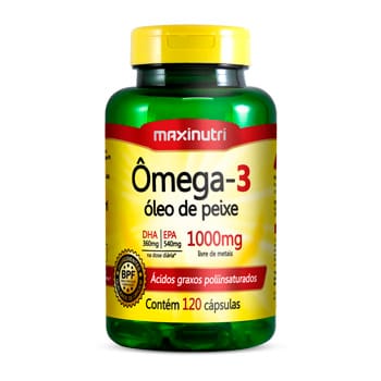 Ômega 3 1000mg Óleo de Peixe - 120 Cápsulas - MaxiNutri Ômega 3 1000mg Óleo de Peixe - 120 Cápsulas - MaxiNutri