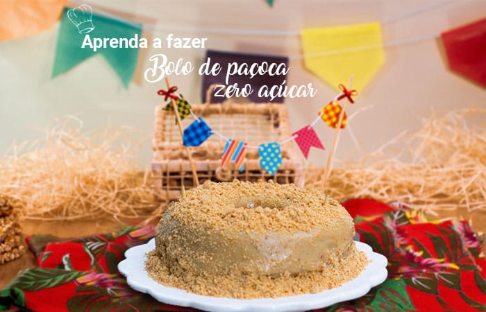 Receita Bolo de Paçoca Zero Açúcar